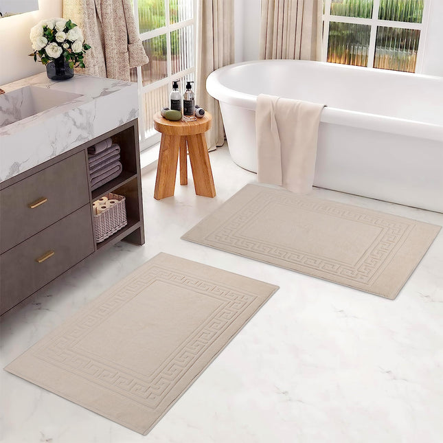 Superior Bath MAT IV 100-Percent Premium Long-Staple Combed Cotton 2 Piece Bath Mat Set, Ivory