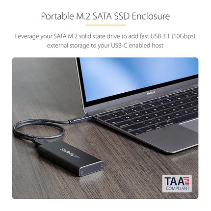 StarTech M.2 SATA SSD Enclosure, USB 3.1 10Gbps, Aluminium (SM21BMU31C3)