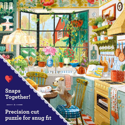eeBoo PZT116 Kitchen in Spring Jigsaw Puzzle for Adults, 1000 Piece Recycled Cardboard and Vegetable Ink