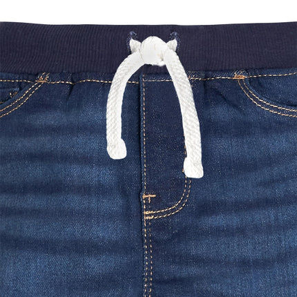Gerber Baby Toddler Rib Waist Stretch Denim Skinny Jeans, Dark Blue Denim, 18 Months