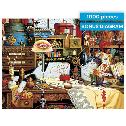 Buffalo Games - Silver Select - Charles Wysocki - Maggie The Messmaker - 1000 Piece Jigsaw Puzzle for Adults Challenging Puzzle Perfect for Game Nights - Finished Size 26.75 x 19.75