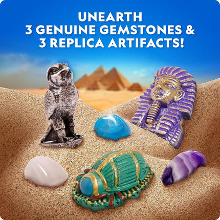 National Geographic Ancient Egypt Dig Kit – Includes Pyramid, Sphinx & Pharaoh-Shaped Dig Bricks with Real Gemstones & Replica Artifacts, Archeology Kit and Gems for Kids, Gift for Girls and Boys