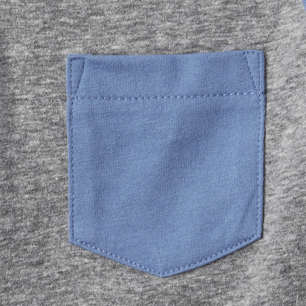 The Children's Place Boys' Short Sleeve Layering Tee 4-Pack, Blue/Lt Blue Stripe/White/Grey, X-Small