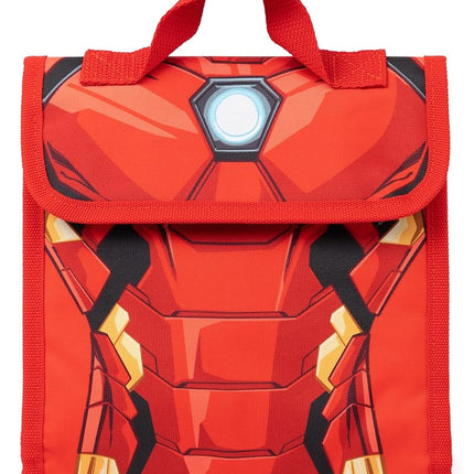 Marvel Boys Backpack Set | Kids 4 Piece Blue Rucksack Set with School Bag, Pencil Case, Lunch Bag & Water Bottle | Captain America, Iron Man & Hulk Avengers Matching Bundle | Back to School Gifts