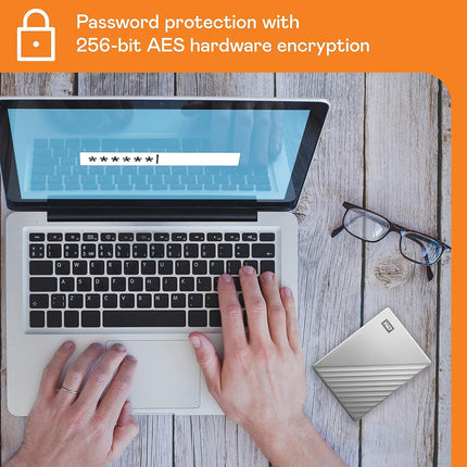 WD 1TB My Passport Ultra, portable external storage, external hard drive, software with defense against ransomware, backup and password protection, Works with PC, Xbox S|X, Playstation, Silver