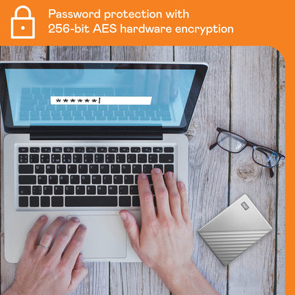 WD 2TB My Passport Ultra, portable external storage, external hard drive, software with defense against ransomware, backup and password protection, Works with PC, Xbox S|X, Playstation, Silver