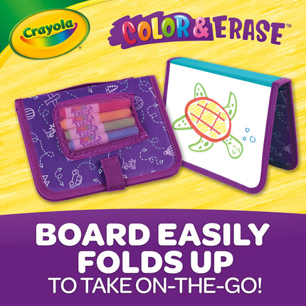 Crayola Color & Erase Reusable Travel Drawing Board Kit for Kids, Toddler Coloring Set, Gift for Boys & Girls, 3+