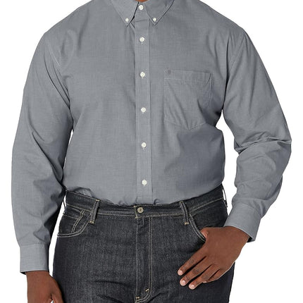 Izod Men’s Performance Comfort Long Sleeve Solid Button Down Shirt, Smoked Pearl Bt, XXXXL