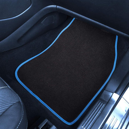 FH Group F14503 BLUE Color-Trimmed Liners Non-Slip Car Floor Mats with Rubber Heel Pad – Full Set