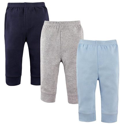 Luvable Friends 3 Pack Tapered Ankle Pants,Blue/Gray,4T