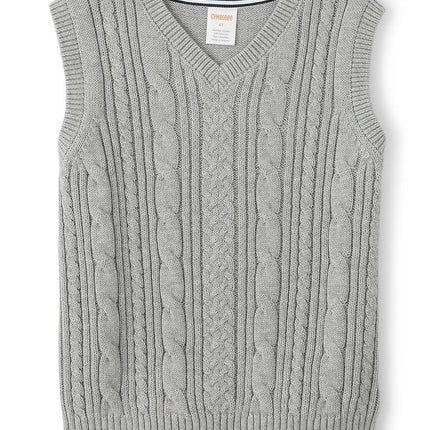 Gymboree Boys and Toddler V-Neck Cable Knit Sweater Vest, Smoke Gray, 3T