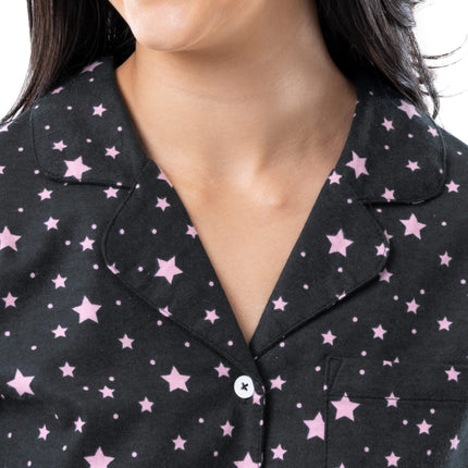 Camisón de dormir de franela para mujer Fruit of the Loom, diseño de cielo estrellado, 2X
