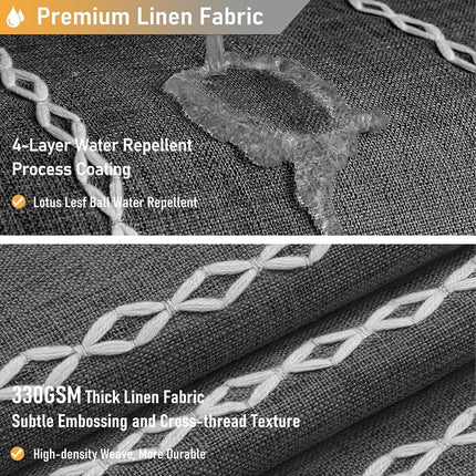BTTN 54x78 Boho Farmhouse Linen Heavy Duty Shower Curtain, Charcoal Grey