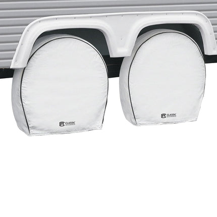 Classic Accessories - 80-223-172302-00 Cubierta de rueda de lujo para casas rodantes Over Drive, ruedas de 30" - 33" de diámetro, 9" de ancho de neumático, blanco (paquete de 4)