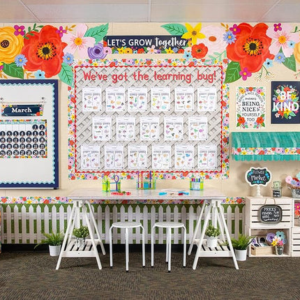 Teacher Created Resources Fun Size White Picket Fence Better Than Paper® Bulletin Board Roll,18 inches x 12 feet