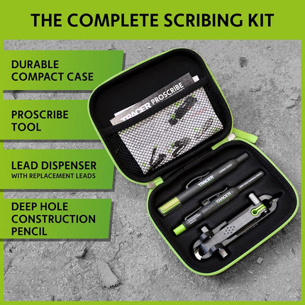 Tracer ProScribe Scribing Tool with Deep Hole Pencil, Leads & Carry Case