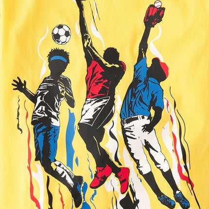 The Children's Place Garçons – T-shirts graphiques sportifs à manches courtes, paquet de 3, baseball/joueur sportif/manette, taille XX-Large
