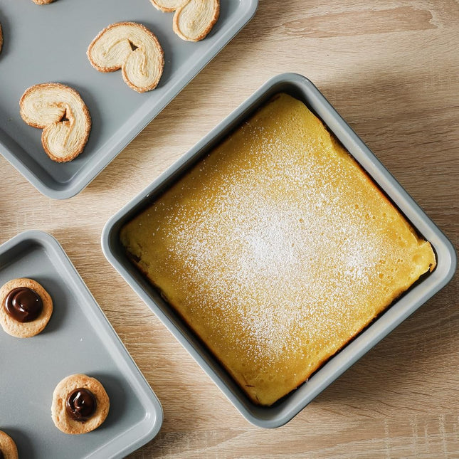 SUR LA TABLE Kitchen Essentials Bake Sale 9 Inch PFA Free Ceramic Nonstick Rectangular Cake Pan - Linen White