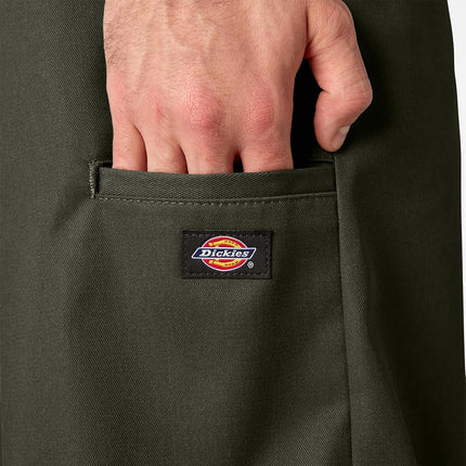 Dickies Mens Loose Fit Flat Front Work Shorts, Olive Green, 36 Regular