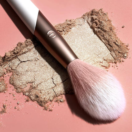 EcoTools Luxe Soft Highlighter Makeup Face Powder Brush, Ecofriendly Makeup Brush, Ultra Soft Bristles, Pink, Luxurious and Glamorous, 1 Count