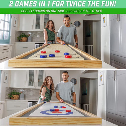 GoSports 6 foot Shuffleboard and Curling 2-in-1 Game