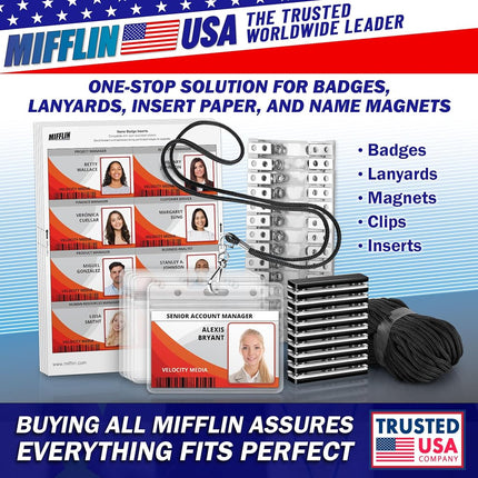 MIFFLIN 4x6 Passport Holders, Waterproof Extra Large ID Badge Holder 250 Clear