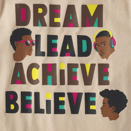 The Children's Place Boys' Positive Vibes Graphic Short Sleeve Tee, Dream Lead Achieve Believe, X-Large