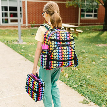 Wildkin ECO rPET Next Gen Lunch Box for Boys and Girls - Durable Exterior and Insulated Interior with Multiple Carrying Options, Keep Your Food Fresh for School & Travel Lunch Box - Rainbow Hearts