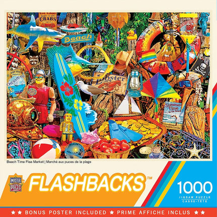 MasterPieces - 1000 Piece Jigsaw Puzzle, Beach Time Flea Market, Fun for Adults, Family, Kids, Non-Glare Finish, 19.25" x 26.75"