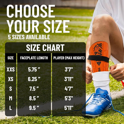 Vizari Malaga Soccer Shinguard – Durable, Breathable Leg Guards with Robust Protection, Elastic Straps for Kids, Youth, and Adults – Essential Soccer Gear