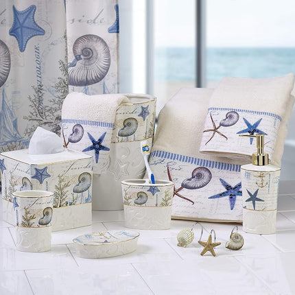 Avanti Linens - Fabric Shower Curtain, Nautical Bathroom Decor (Antigua Collection, 72")
