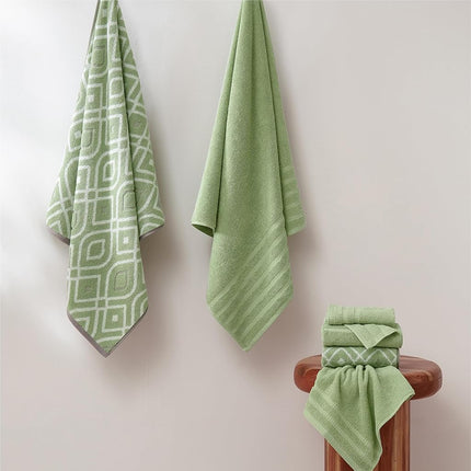 Amrapur Pacific Coast Textiles 6 Pc Yarn Dyed Towel Oxford Sage Green, 6-Piece