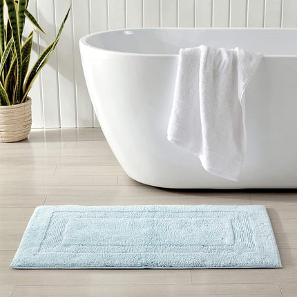 Tommy Bahama | Colección Long Branch | Alfombra de baño - 100% algodón, reversible, fácil de lavar a máquina, 21 x 34, azul
