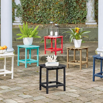 Ashley Furniture Signature Design - Sundown Treasure Outdoor End Table - Hard Plastic - Slat Top - Turquoise