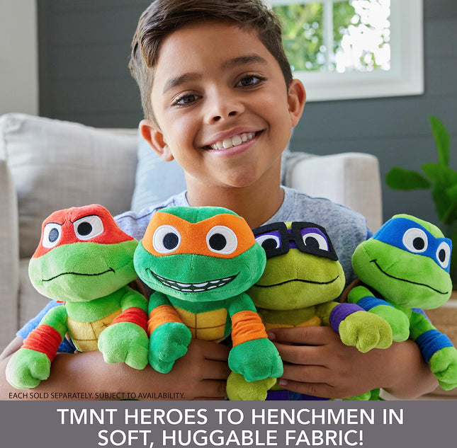 Mattel Teenage Mutant Ninja Turtles: Mutant Mayhem Plush Toys 4 Pack of 8 Inch Leonardo, Michelangelo, Raphael and Donatello, TMNT Movie