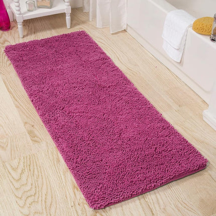 Bedford Home Memory Foam Shag Bath Mat 2-Feet by 5-Feet, Pink