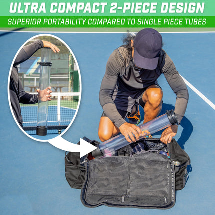 GoSports Tubo recogepelotas de pádel y tenis – Recolector y soporte de bolas, con capacidad para 14 pelotas de pádel o 17 pelotas de tenis – No incluye pelotas
