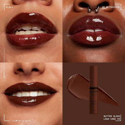 NYX Professional Makeup Butter Gloss, Lip Gloss, Shade: Lava Cake