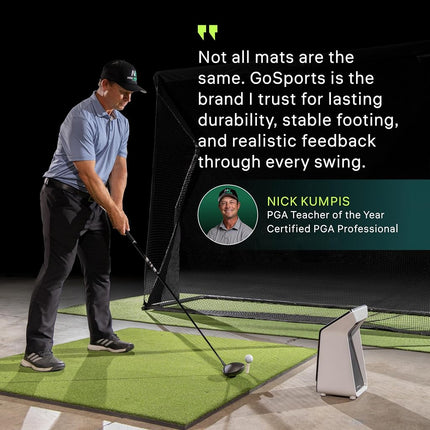 GoSports Golf Hitting Mat - ELITE 5 x 3 ft - 5 mm Artificial Turf Training Mat for Indoor/Outdoor Swing Practice, Includes 3 Rubber Tees