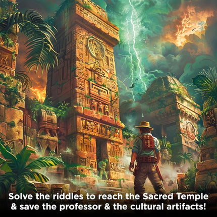THAMES & KOSMOS Exit: The Sacred Temple (with Jigsaw Puzzles) | Exit: The Game - A Kosmos Game | Family-Friendly, Jigsaw Puzzle-Based at-Home Escape Room Experience for 1 to 4 Players, Ages 10+