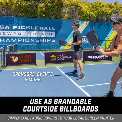 GoSports Barrera de Bolas de Pickleball, Paquete de 3 - Divisores de Cancha Personalizables para Canchas de Pickleball