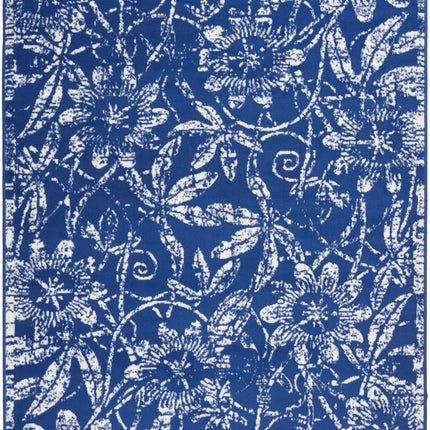 Nourison Whimsicle Floral Navy 6' x 9' Area Rug, Easy Cleaning, Non Shedding, Bed Room, Living Room, Dining Room, Kitchen (6x9)