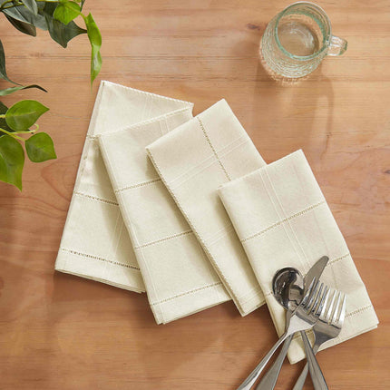 IZOD - Cloth Napkins, Decorative Table Accessories, Woven Holiday Decor, Set of 4 (Chadwick Linen/Gold, 20" x 20")