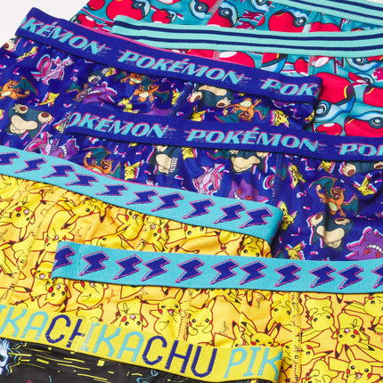 Bóxers para niños de Pokémon, paquetes múltiples con Pikachu, Eevee, Squirtle, Jigglypuff y más en tallas 4, 6, 8, 10 y 12, paquete de 7 bóxers deportivos, 4
