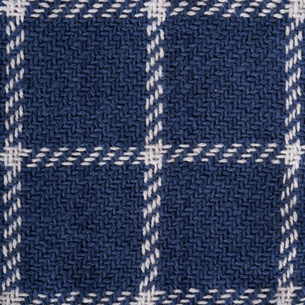 DII Checked Plaid Woven Throw, Cotton, French Blue, 50x60