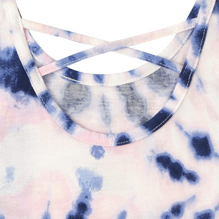 The Children's Place 2 Pack Girls Print Cross Back Tank Top 2-Pack, Peace/Tie Dye 2-Pack, XX-Large