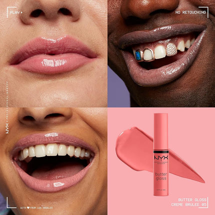 NYX PROFESSIONAL MAKEUP Butter Gloss - Pack Of 3 Lip Gloss (Angel Food Cake, Creme Brulee, Madeleine)