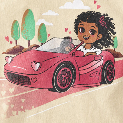 The Children's Place Toddler Girls Short Sleeve Graphic T-Shirt, Girl Car, 5T