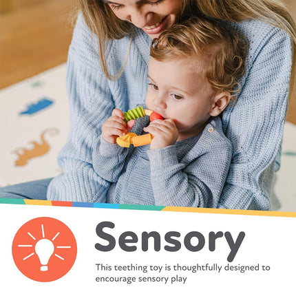 Nuby Pasta Ring Teether - Soft Silicone, Multi Textured Surface, Easy to Grip, Makes Teething Easier for Babies from 3 Months