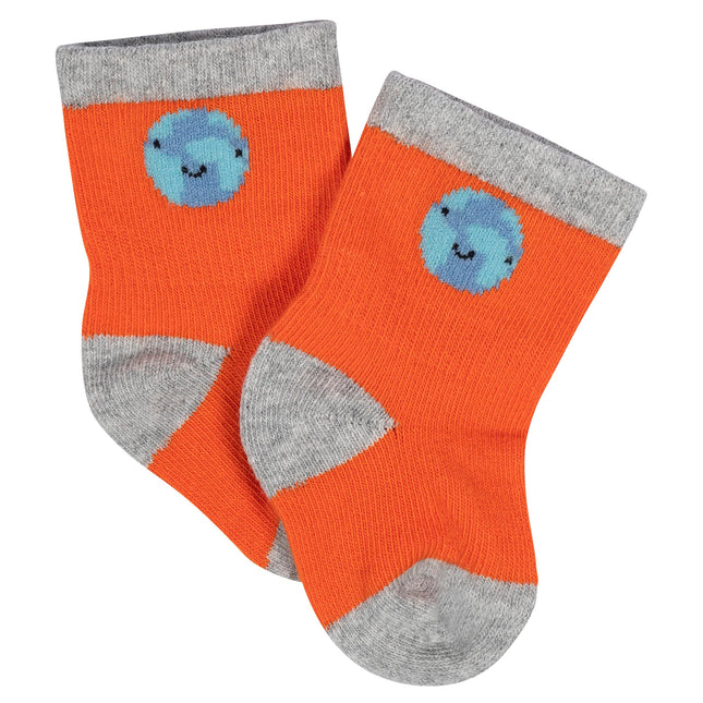 Gerber Unisex Baby 8-Pair Wiggle-Proof Sock, Space, 6-9 Months